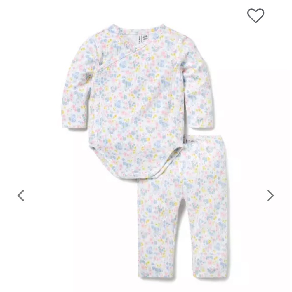 Janie & Jack Baby Floral Pointelle Wrap Matching Set